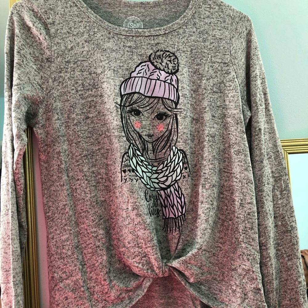 Gray longsleeve Cozy blouse